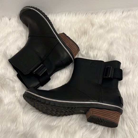 Sorel Black Leather and Rubber Slimpack Short Pull On Weather Riding Boots  7.5 - Picture 9 of 14